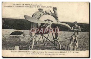 Old Postcard Jet Aviation Meeting Reims Filling the & # 39appareil of Brindej...