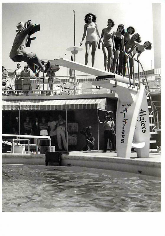 Swimsuit Fashion Photographer Falls Into Pool at Algiers Hotel Modern Postcard
