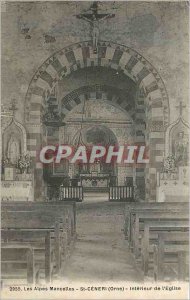 Old Postcard The Alps Mancelles St Ceneri (Orne) Interior of the Church