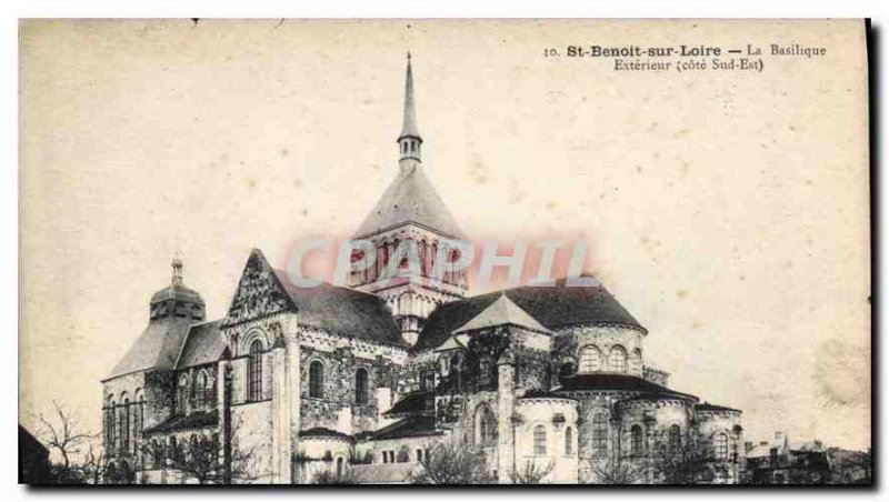 Old Postcard St Benoit sur Loire Basilica South East Coast Outdoor