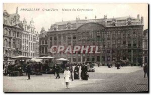 Old Postcard Brussels Grand Place House Corporate Power