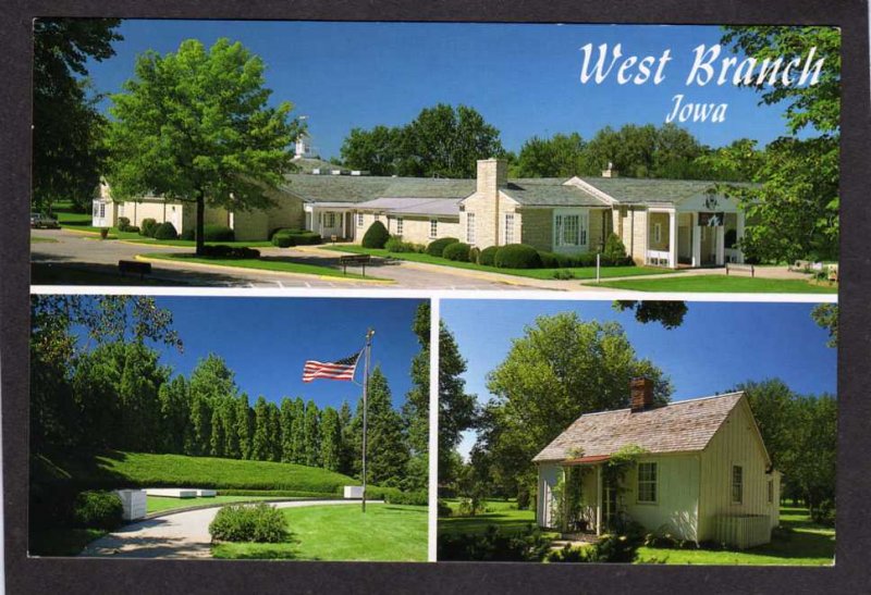 IA President Herbert Hoover Library West Branch Iowa Museum Grave Site Postcard