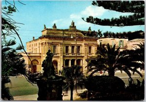 Noto Communal Theater Siena Italy Monument Palm & Building Postcard