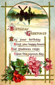 Birthday Greetings - Upon this Joyous Day - embossed - c1908