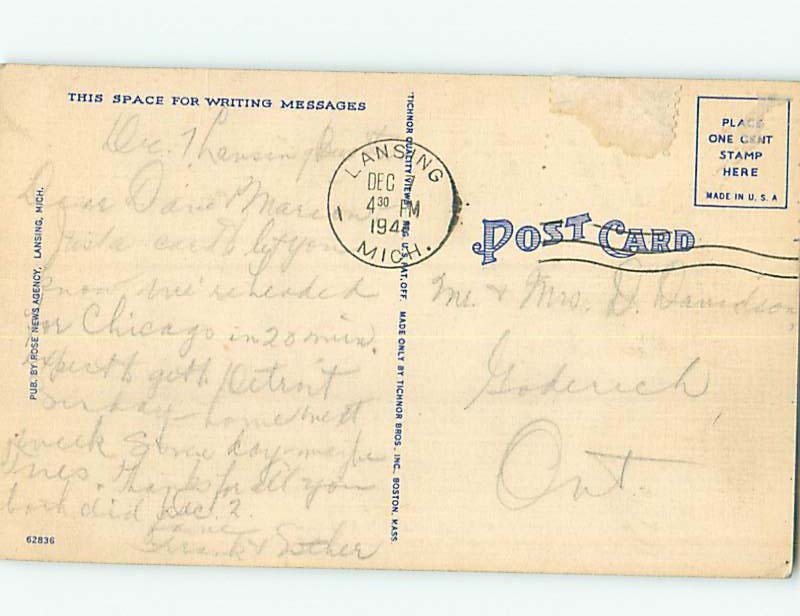 Linen CAPITOL BUILDING Lansing Michigan MI Q9769