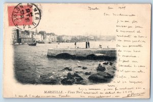 Bouches-du-Rhône France Postcard Marseille Vieux Port 1906 Antique Posted