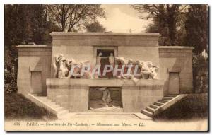 Old Postcard Paris Cimetiere Pere Lachaise Memorial