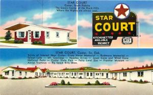 1950s Star Court roadside Custer South Dakota Canedy Tichnor postcard 6000