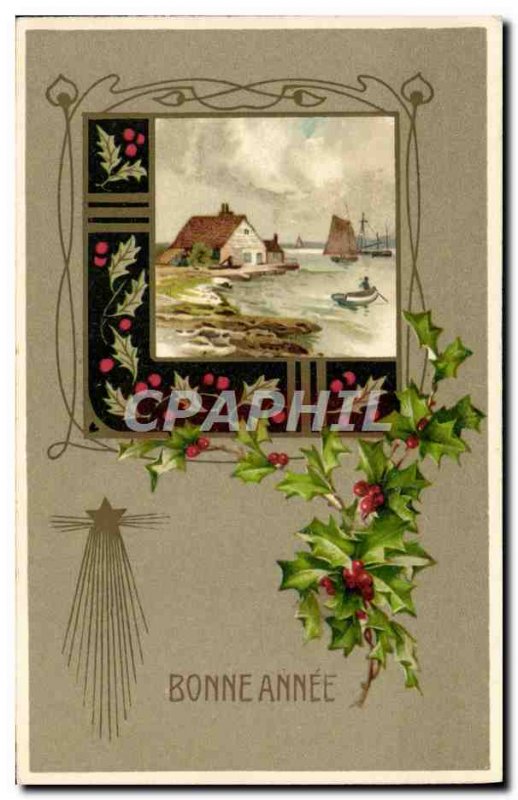 Old Postcard Fancy Happy new year