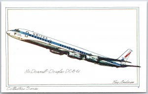 Airplane McDonnell-Douglas DC-8-61 259-Passenger Jet Transport Postcard