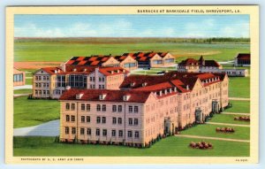 3 Postcards SHREVEPORT, LA ~ WWII Military BARKSDALE FIELD Barracks Officer Club