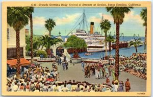 M-103221 Crowds Greeting Daily Arrival of Steamer at Avalon Santa Catalina CA