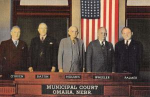 Omaha Nebraska Municipal Court Politicians Antique Postcard K41436