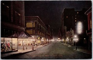 Sixth Street At Night Saint Paul Minnesota MN Broad Road Buildings Postcard