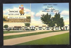 SANTA ROSA NEW MEXICO ROUTE 66 RANCHO MOTOR INN VINTAGE ADVERTISING POSTCARD