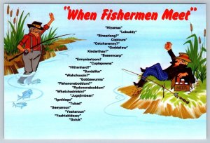 When Fishermen Meet, Comic Fishing Postcard