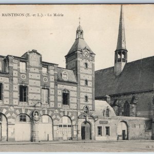 c1910s Maintenon, France Mairie Town Hall Collotype Photo Foucault Dreux PC A206