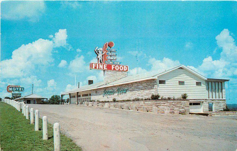 1960s Scenic View Motel Restaurant Roadside Buncombe Illinois Postcard 1900 Hippostcard