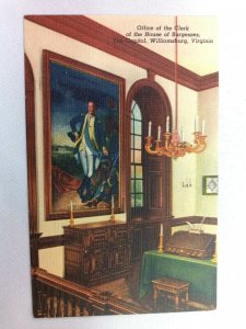 Vintage Postcard Office of the Clerk House of Burgesses Capital Williamsburg VA