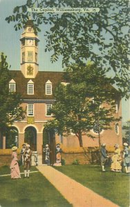 Williamsburg Virginia  The Capitol, Reenacters, Linen Postcard Unused