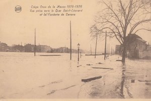 Liege Saint Leonard La Fonderie De Canons Belgium Floods Disaster Postcard