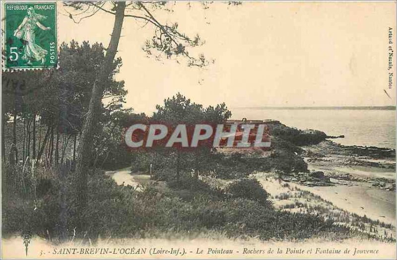 'Old Postcard Saint Brevin L''Ocean (Loire Inf) The Needle Rocks Point and Fo...