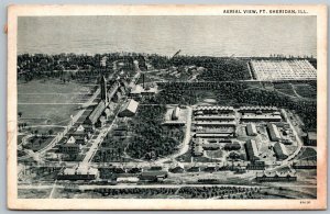 Fort Sheridan Illinois 1939 Postcard Aerial View