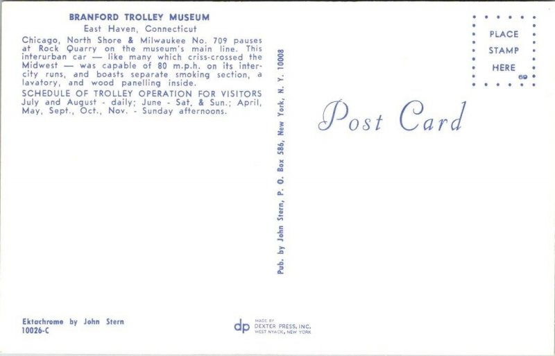 Vintage Railroad Train Locomotive Postcard - Branford Trolley Museum