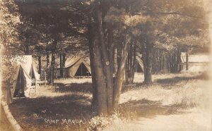 RPPC CAMP MAQUA Poland, Maine Summer Camp c1920s Vintage Photo Postcard