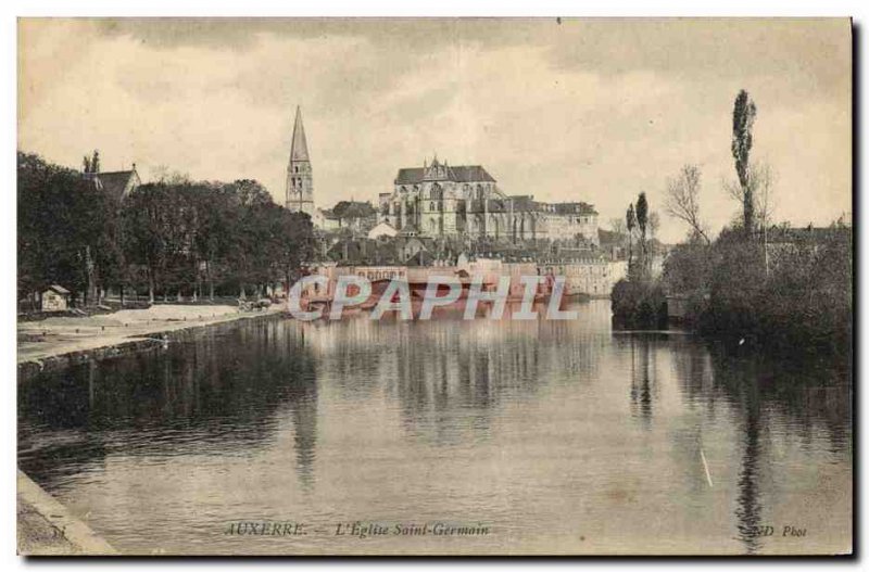 Old Postcard Auxerre L & # 39Eglise Saint Germain