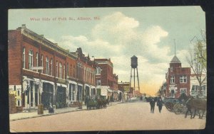 ALBANY MISSOURI DOWNTOWN STREET SCENE WATER TOWER STORES VINTAGE POSTCARD