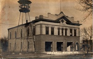 Postcard NE Madison RPPC Real Photo City Hall 1910 L9