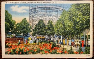 Vintage Postcard 1944 Flower Garden Roller Coaster Riverview Beach Pennsville NJ