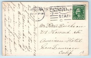 RPPC CHRISTMAS GREETINGS~ Pretty YOUNG WOMAN w/HOLLY, GIFT  1912   Postcard