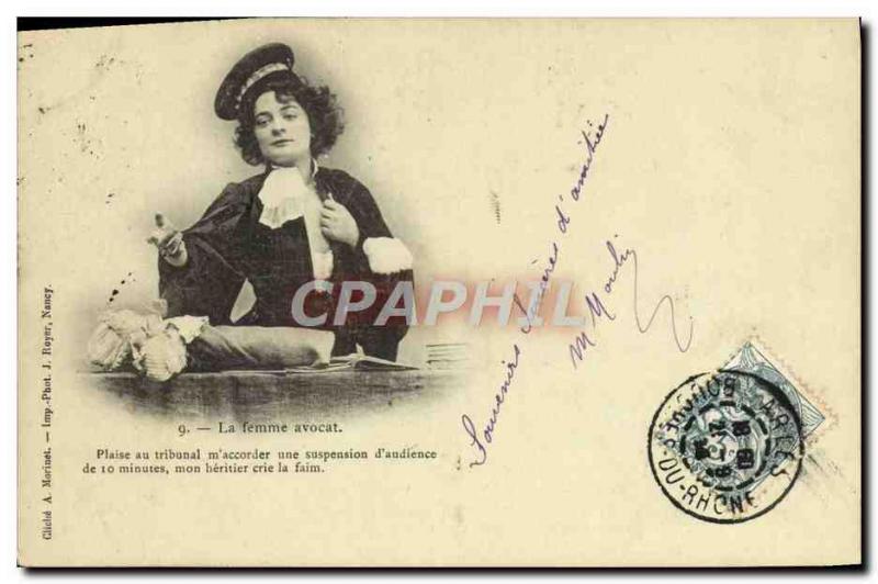 Old Postcard The lawyer wife