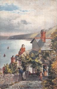 BR74828 rose cottage  clovelly  postcard painting   uk