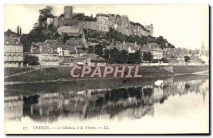 Old Postcard Chinon Castle and the Vienna