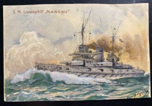 Mint Germany Picture Postcard PPC SM Linear Ship Nassau