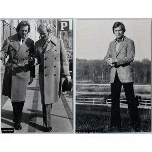 x2 LOT 1971 Copenhagen Denmark RPPC Hobson Clothing Advertising Fashion Set A196