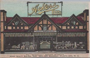 Postcard Acker's Bon Bond Boardwalk Candy Shop Atlantic City NJ