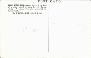 Great Stone Face, The 7 Caves Ohio Postcard N10