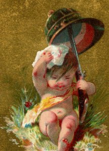 1880s S & Gump San Francisco, CA Cherubs At Play Lily-Pads Set Of 7 P193