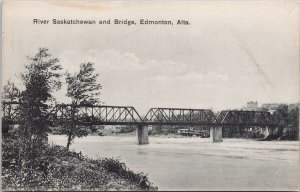 Edmonton Alberta River Saskatchewan & Bridge AB Unused Private Postcard H60