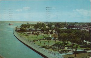 1950s Government Park Sault Ste Marie MI birds eye view from Admin Building F181 