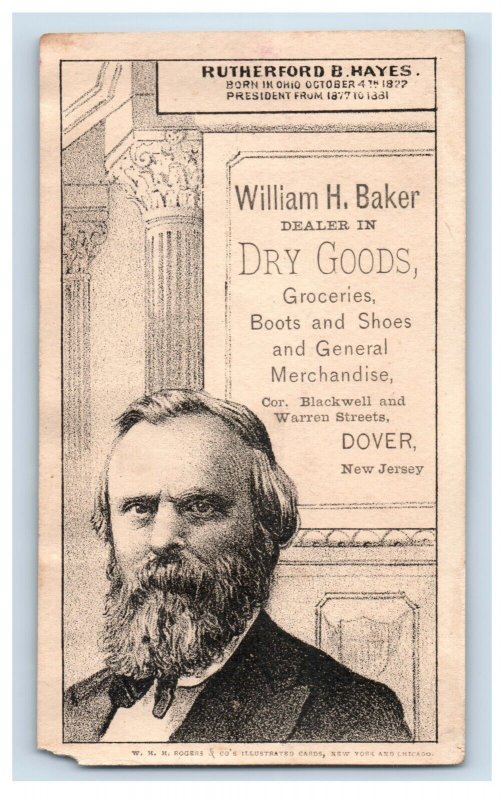 1870s-80s William H. Baker Groceries Former Presidents Of U.S.A. #6 Fab! F136