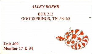 QSL Radio Card From Goodsprings TN Tennessee