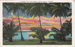 Sunset On Lake Worth Palm Beach Florida 1932