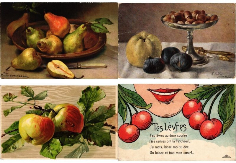 FRUIT, FRUITS, 67 Vintage Postcards pre-1940 (L6218)