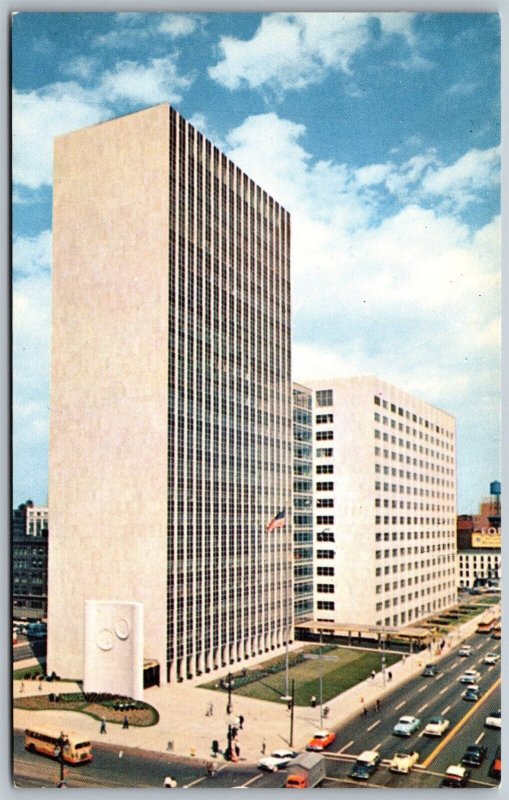 Vtg Detroit Michigan MI City County Building 1950s View Postcard