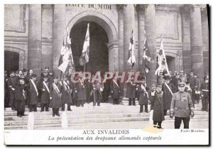 Old Postcard the Invalides La Presentation Captures German militaria Flags